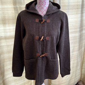 Merrill zip up sweater with hood size large wool